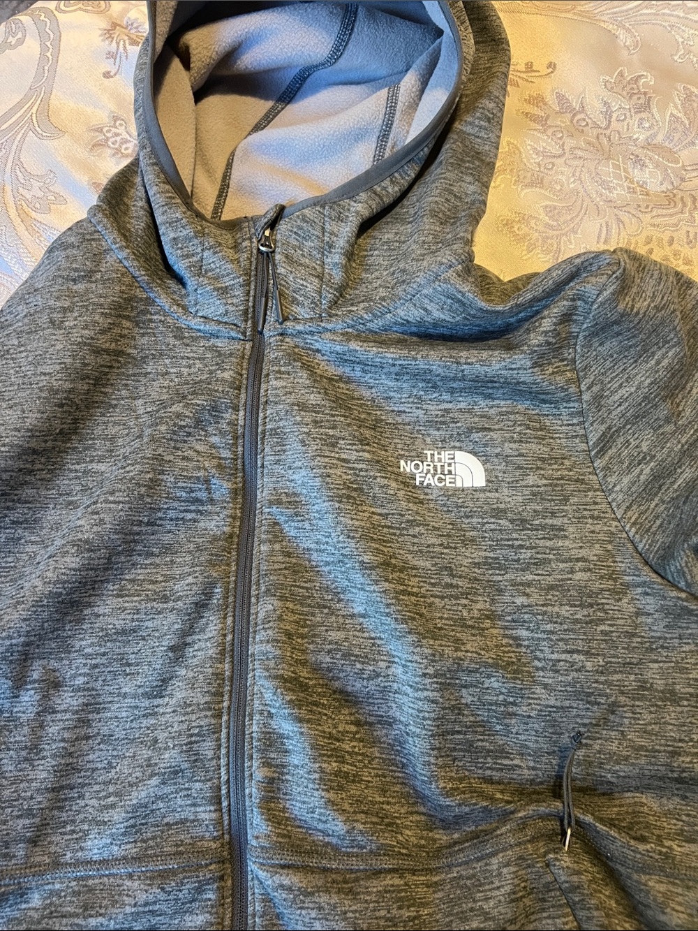 The North Face Heather Gray Full-Zip Hooded Jacket